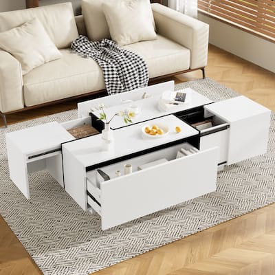 Extendable Coffee Table with 2 Hidden Storage Space