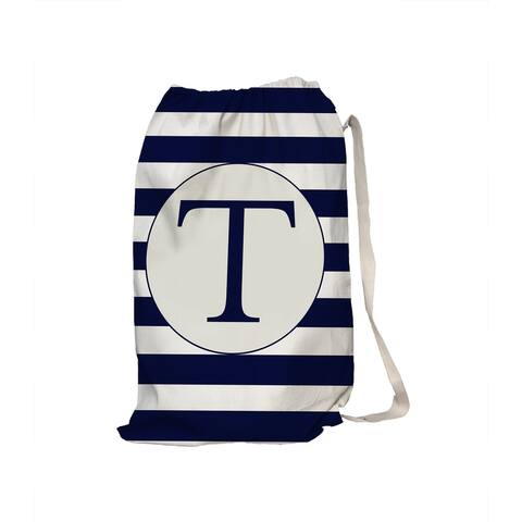 MONO NAVY STRIPED T Laundry Bag By Kavka Designs - 28" x 36"