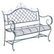 preview thumbnail 16 of 29, SAFAVIEH Outdoor Living Abner Wrought Iron 46-inch Garden Bench. - 45.8" W x 20" L x 40" H