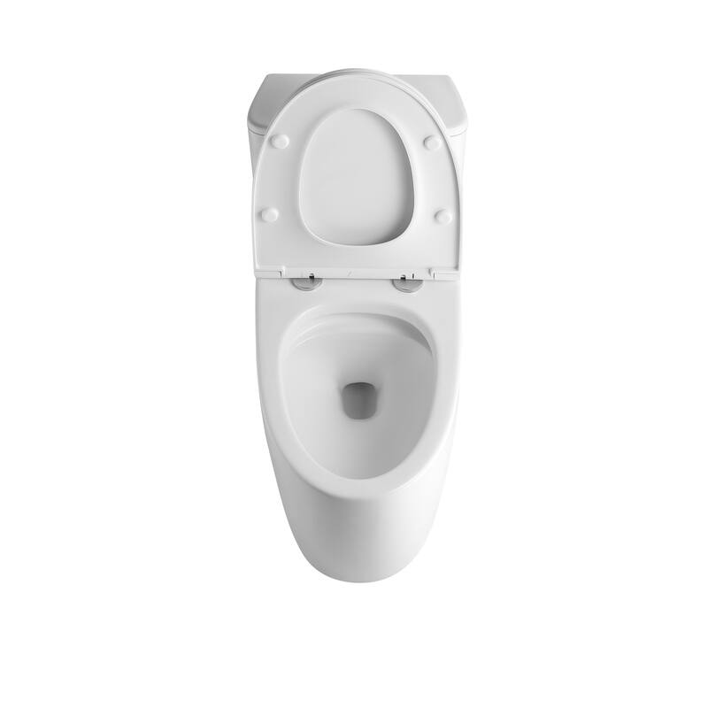 One Piece Toilet with Powerful Flush, Compact Toilet Elongated & ADA Height Seat, Sleek Design Toilet - N/A