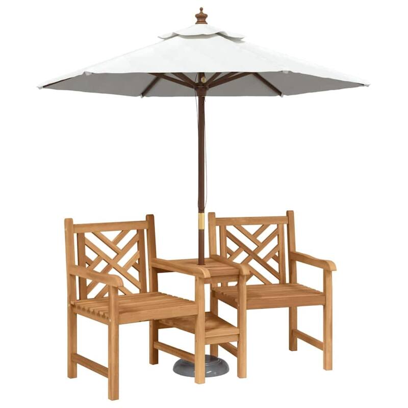 vidaXL Outdoor Chairs Brown 152 x 63 x 89 cm Solid teak wood - 59.8 x 24.8 x 35.0 in