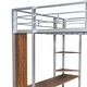 preview thumbnail 9 of 13, Industrial Style Full Size Metal Loft Bed,Rugged Metal Frame,2 Build-In 2 Shelves and one Desk