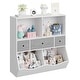 preview thumbnail 1 of 19, Kids Bookcase and Bookshelf with Cubby Cabinet and Drawers White