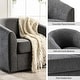 preview thumbnail 2 of 7, Cuenca Modern Upholstered Barrel Chair with Swivel Base