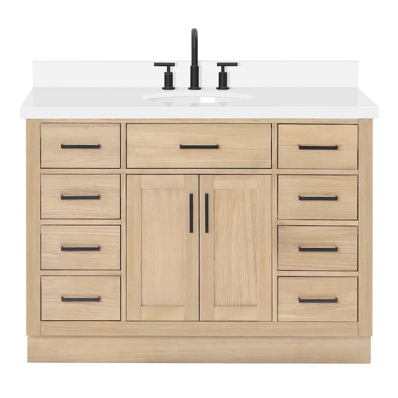Ariel T049SWQOVO Hepburn 49" Free Standing Single Basin Vanity Set - Oak - Oak Finish
