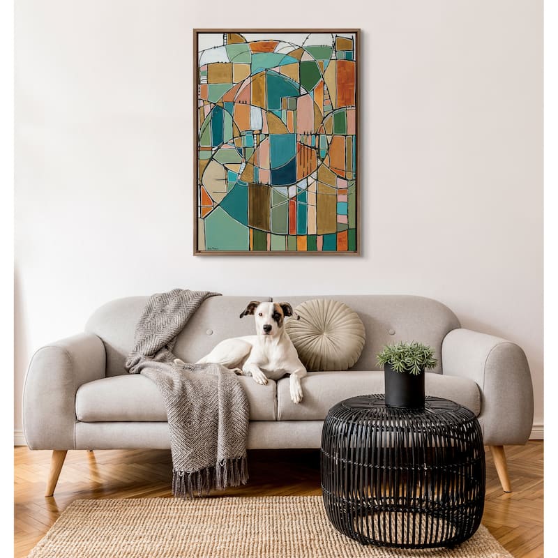 Kate and Laurel Sylvie Stardust Chords Framed Canvas by Leah Nadeau