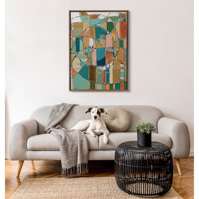 Kate and Laurel Sylvie Stardust Chords Framed Canvas by Leah Nadeau