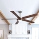 preview thumbnail 2 of 13, 65" Brushed Nickel Modern 5-Blade LED Ceiling Fan with Light and Remote