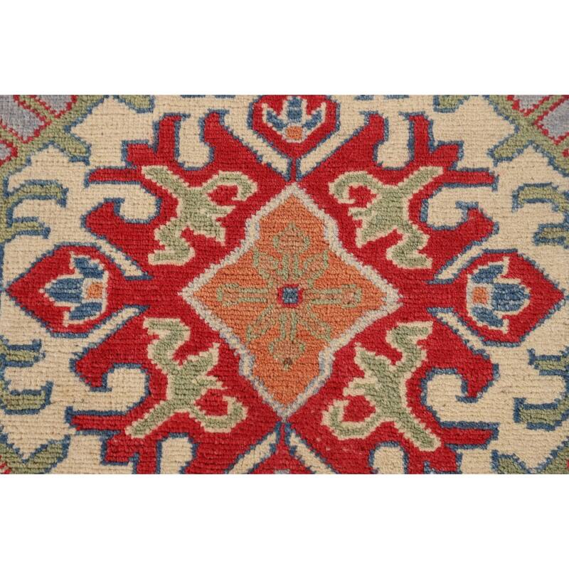 Blue Kazak Accent Rug Handmade Wool Carpet - 3'3"x 4'10"
