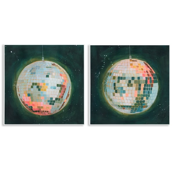 slide 2 of 7, Stupell Disco Balls with Vivid Hues Wall Plaque Art Design By Grace Popp (Set of 2) 12 x 12