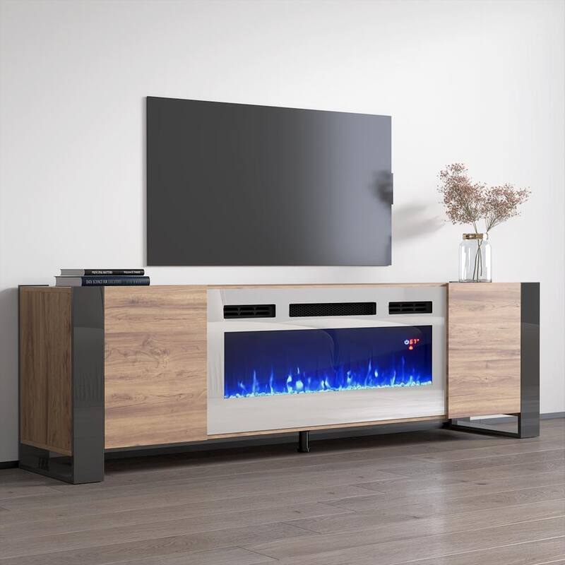 Woody WH-EF Electric Fireplace 77" TV Stand