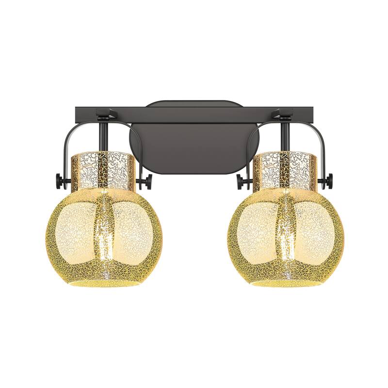 Innovations Lighting 423-2W-11-17 Pilaster II Sphere Vanity Pilaster - Matte Black / Mercury