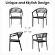 preview thumbnail 13 of 28, 9/11/13-Piece Patio Dining Set Outdoor All-Weather Aluminum Dining Table and Woven Twist Wicker Stackable Chairs