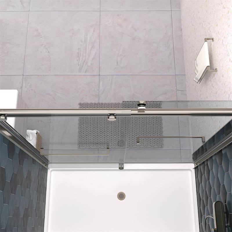 Bathroom Shower Sliding Door with 5/16" Tempered Glass