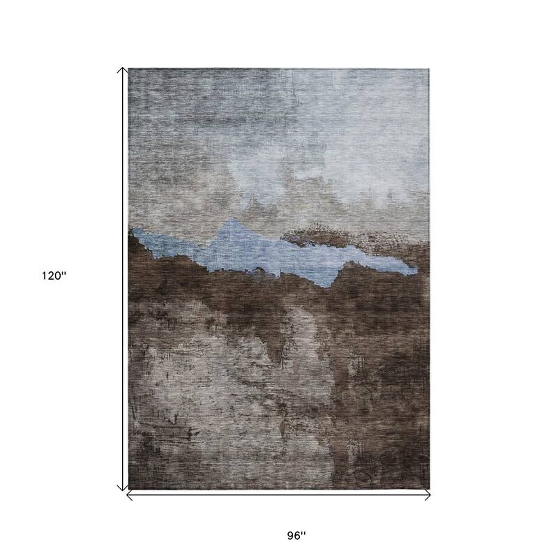 HomeRoots Abstract Transitional Rectangle Outdoor Rug