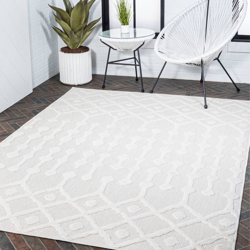 JONATHAN Y Portmany Moroccan Diamond Indoor/Outdoor Area Rug