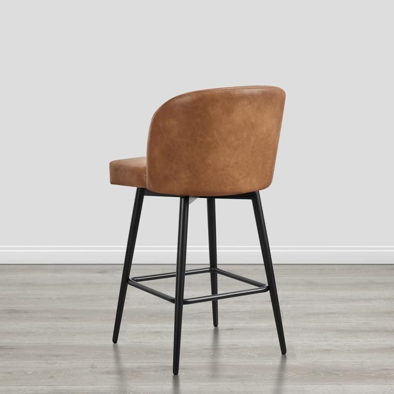 Charlotte Counter Height Swivel Barstool with Metal Legs Set