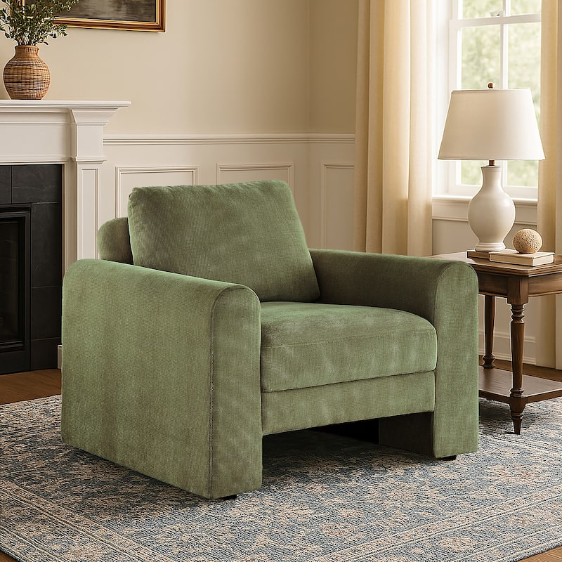 Platt Rounded Arm Chenille Upholstery Accent Chair by iNSPIRE Q Modern