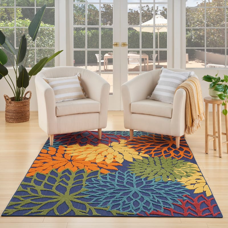 Nourison Aloha Floral Modern, Indoor/Outdoor Area Rug