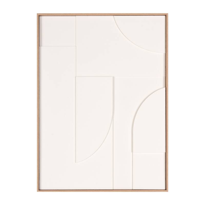 HomeRoots White Geo Mache Brown Shadowbox Wall Art
