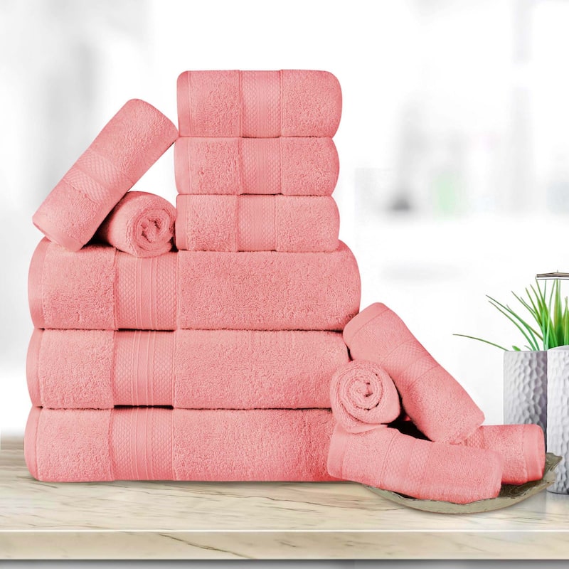 Turkish Cotton 12 Piece Solid Plush Heavyweight Towel Set by Superior