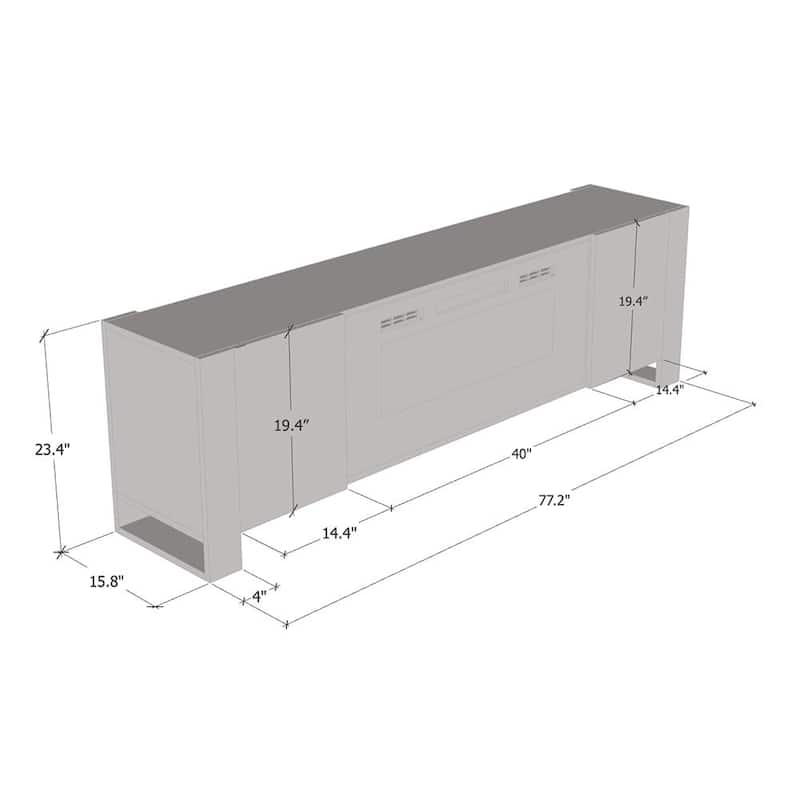 Woody BL-EF Electric Fireplace 77" TV Stand