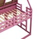 preview thumbnail 19 of 29, Twin Size Wood House Bunk Bed with Window Roof Shape Design and Ladder and Climbing Ramp For Home