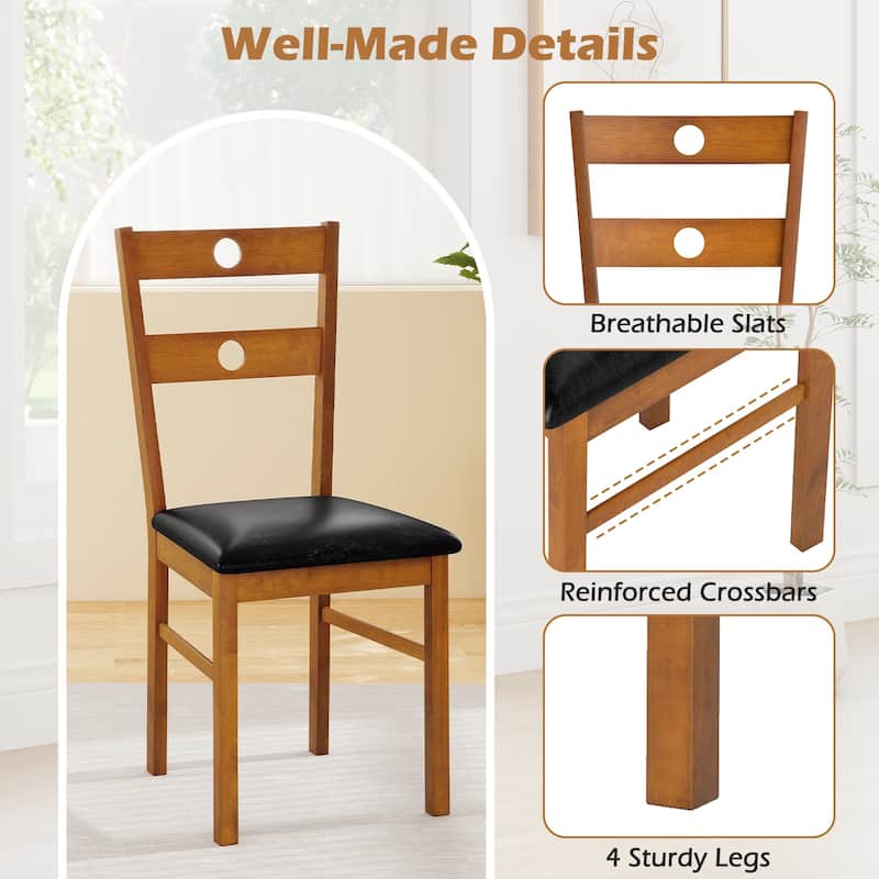 Costway Wood Dining Chairs Set of 2/4 with Rubber Wood Frame, Padded - See Details