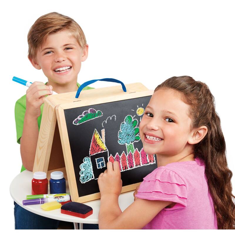 Cra-Z-Art 5-in-1 Portable Wooden Tabletop Art Easel W/ Chalkboard & Dry Erase Board