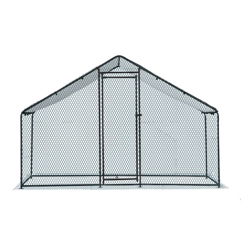 6.5 x 10 ft Metal Chicken Coop, Waterproof Poultry Cage for Backyard