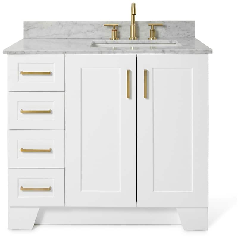 Ariel Q037SRCW2RVO Taylor 37" Free Standing Single Rectangular Basin - White