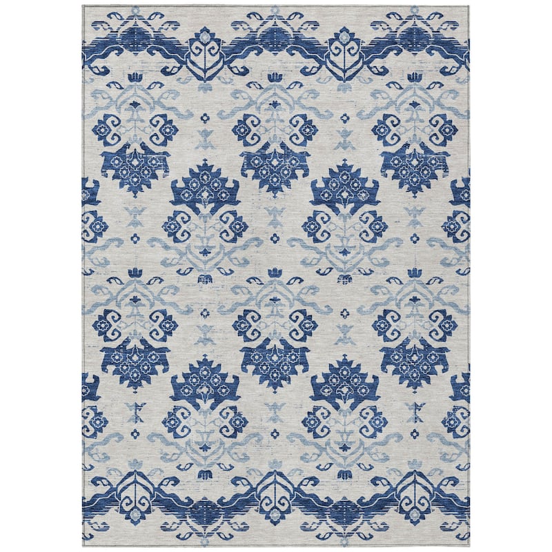 HomeRoots Oriental Transitional Rectangle Outdoor Rug - 5' X 8'