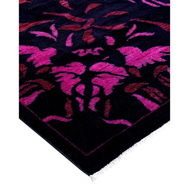 Contemporary Overdyed Wool Hand Knotted Area Rug - 9' 10" x 13' 6"