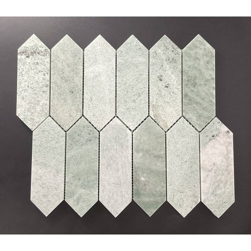 Ming Green Long Hexagon Mosaic Wall & Floor Tile - Case (10 Sheets)