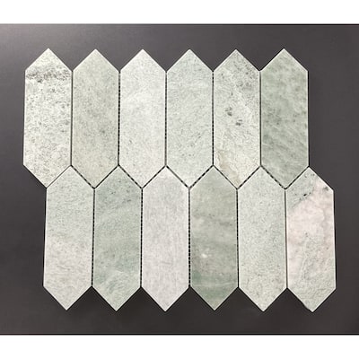 Ming Green Long Hexagon Mosaic Wall & Floor Tile - Case (10 Sheets)