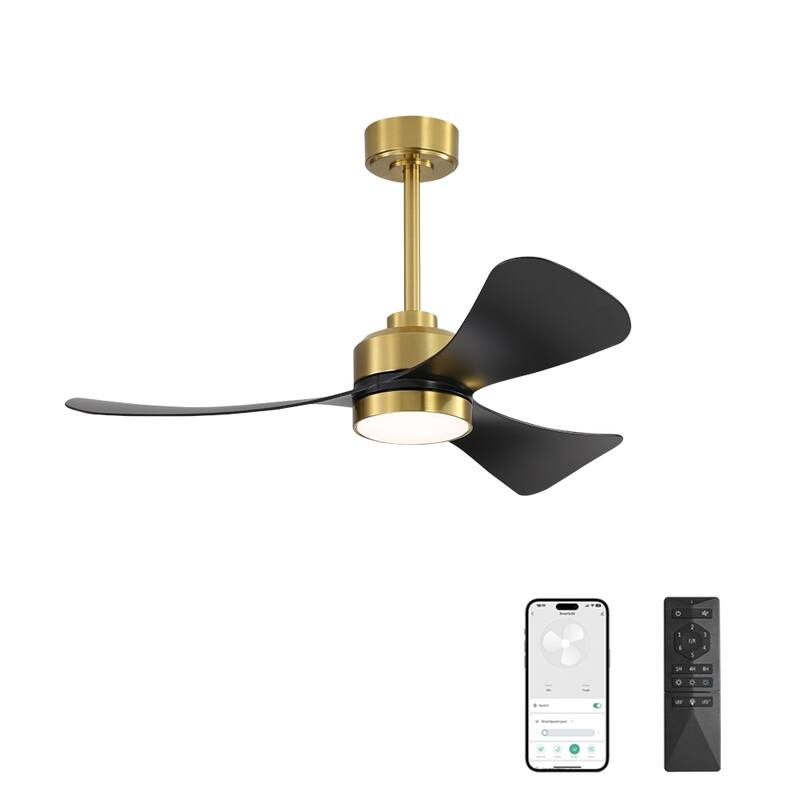 MLiAN 42 inch 3 ABS Blades Smart LED Ceiling Fan with Remote... - 42"