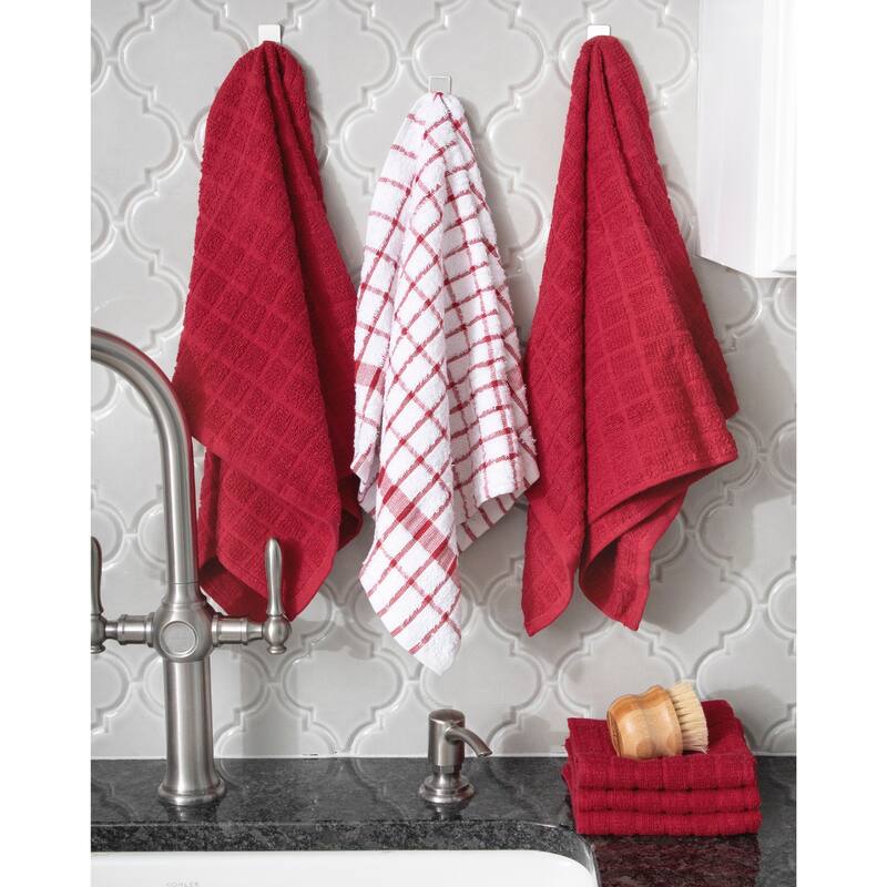RITZ Cotton Kitchen Towels and Dish Cloths (Set of 3 Towels/ 3 Cloths)