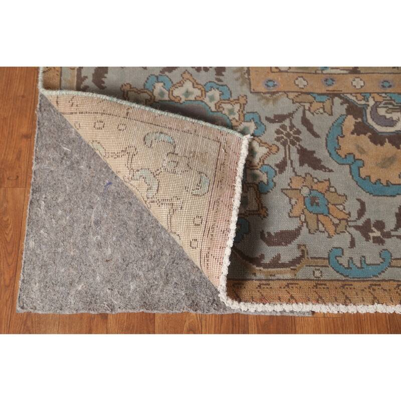 Over-Dyed Purple Tabriz Persian Vintage Rug Handmade Wool Carpet - 9'8"x 13'2"