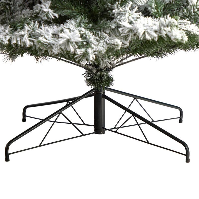 Pre-Lit Flocked Vermont Mixed Pine Artificial Christmas Tree - 9’ - Warm White LED Lights - 9 Foot