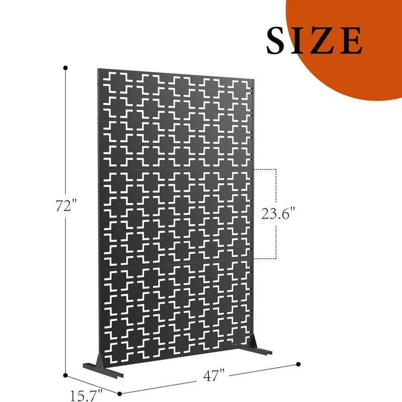 Privacy Screen, Privacy Screens and Panel, Freestanding Decorative Fence for Patio Lawn, Brick Style