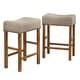 preview thumbnail 5 of 4, Simple Living Hathaway Nailhead 24-inch Counter Height Saddle Stool (Set of 2)