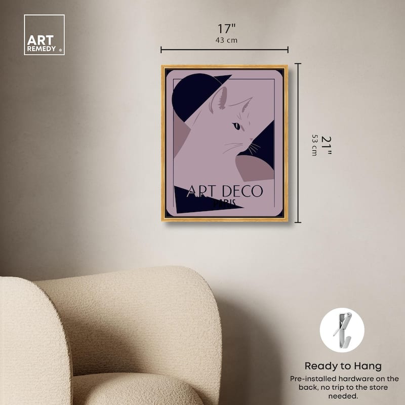 Cat Deco Canvas by Art Remedy