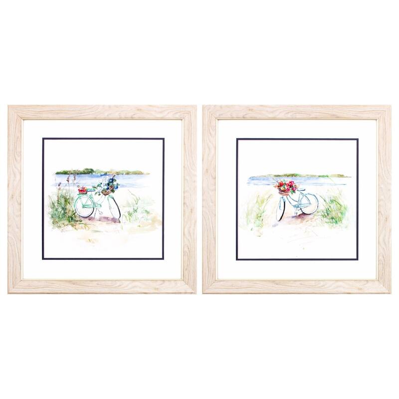 HomeRoots Set Of Two Summer Ride Brown Framed Wall Art