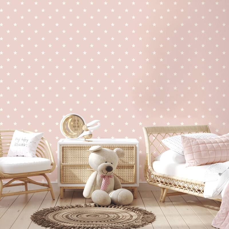 Advantage Starry Motif Pink Geometric Wallpaper