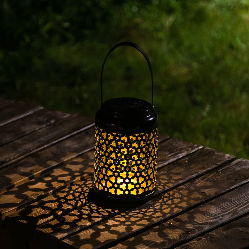 Adeco Solar Outdoor Metal Lanterns with Hanging Handle