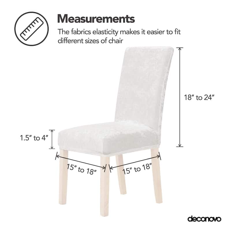 Deconovo Velvet Stretch Polyester Chair Slipcovers, Set of 4