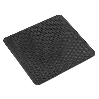 Silicone Dish Drying Mat Drainer Rack Holder Kitchen Pad Tray Rippled - 45 x 40 x 0.5cm