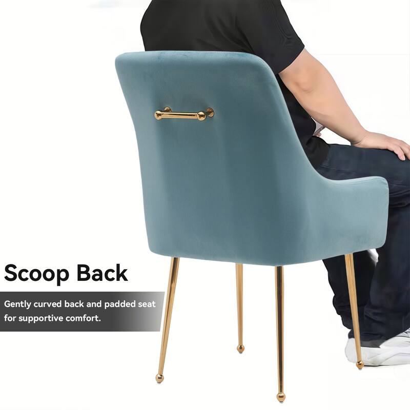 Tufted Velvet Upholstered Dining Chair Set of 2