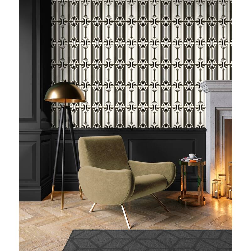 NextWall Manhattan Deco Peel and Stick Wallpaper - 27 in. W x 18 ft. L