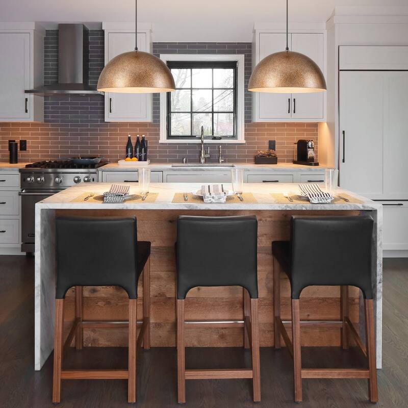 1-Light Modern Industrial Distressed Gold Leaf Bowl Dome Oversized Pendant Light for Kitchen Island
